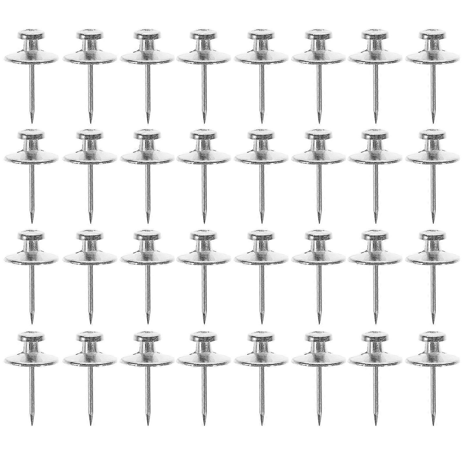 Silver Metal Pushpins for Bulletin Boards 30Pcs Multi-Function Thumb Tacks