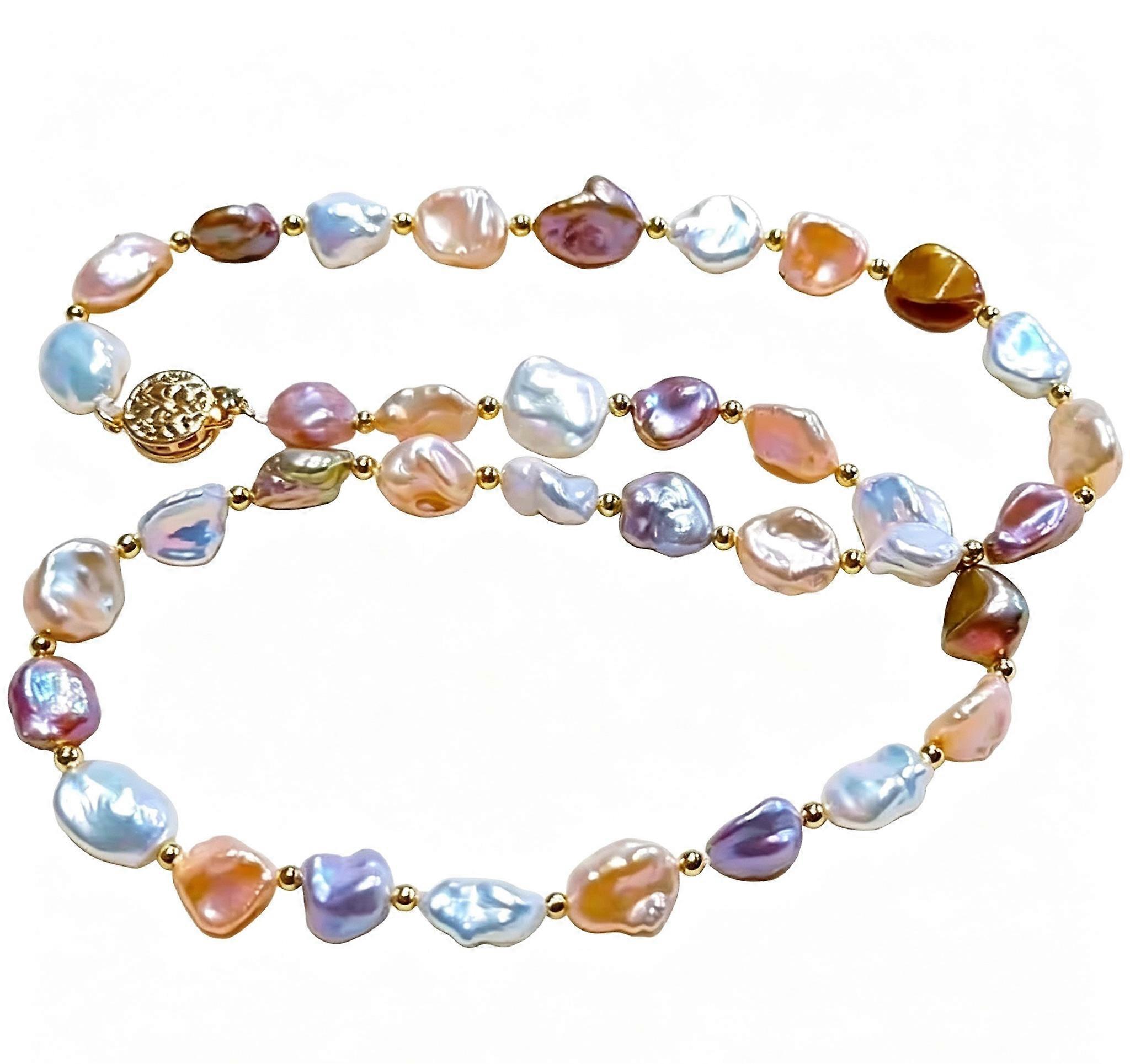 Korean style Colored Baroque Pearl Necklace