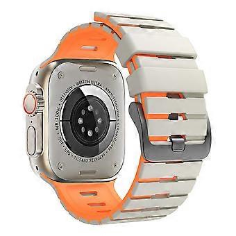 Tweekleurige siliconen band, compatibel met Apple Watch Ultra 3 2 1 49mm / Series 11 10 46mm / 9 8 7 45mm / SE3 SE2 SE 6 5 4 44