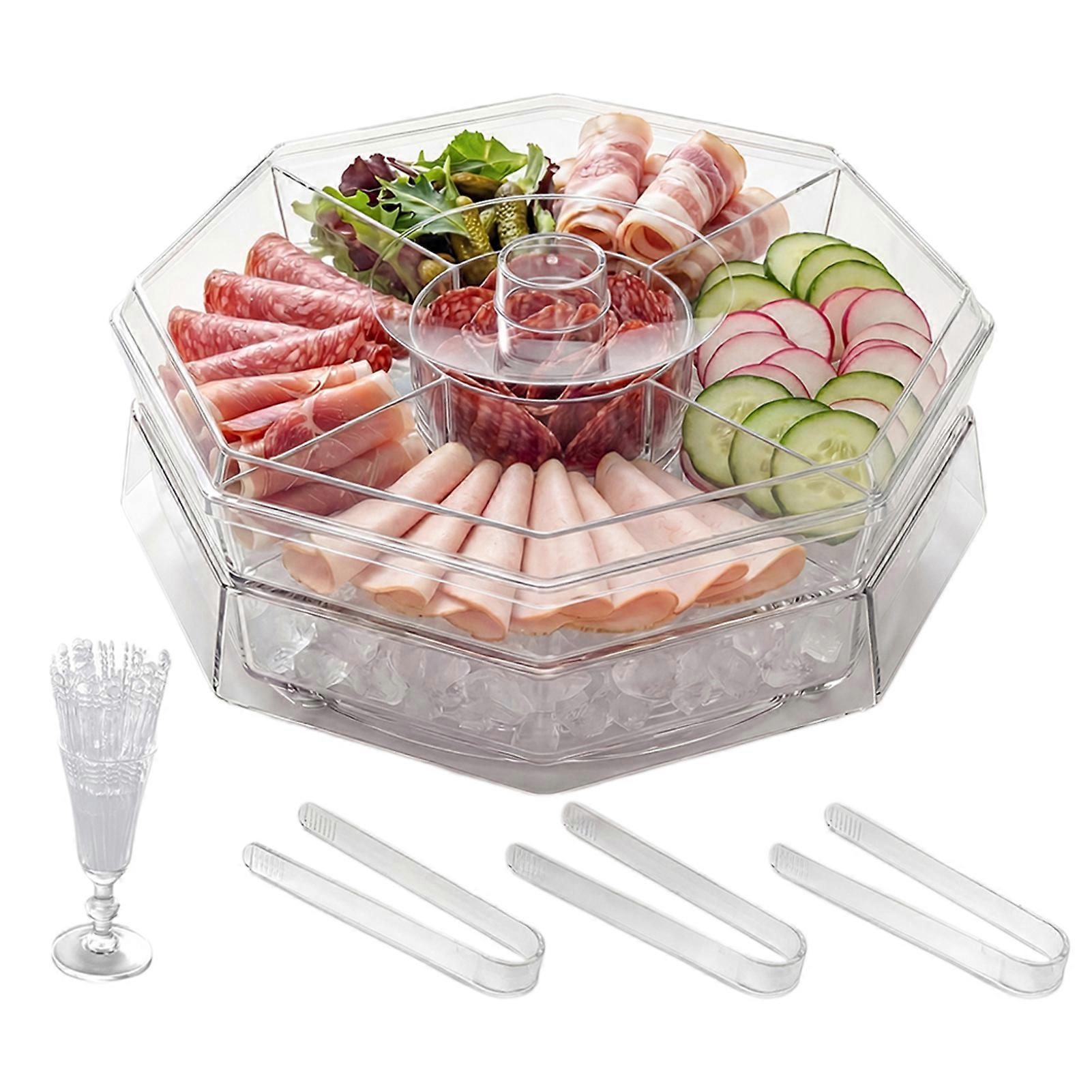 refrigerated serving tray with 4 Compartments for Fruit Vegetable