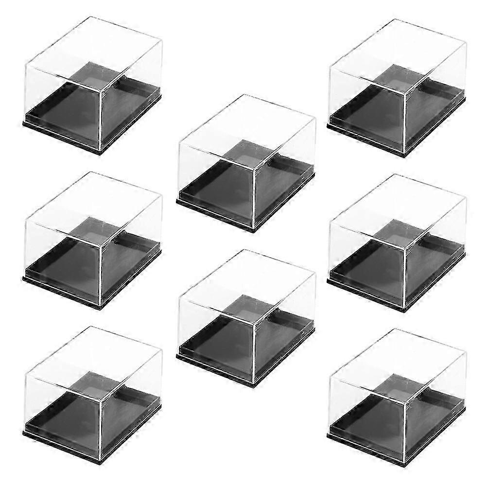 High Transparency Display Box for Shells Minerals Specimens Storage Use Assorted Color Plastic 8pcs