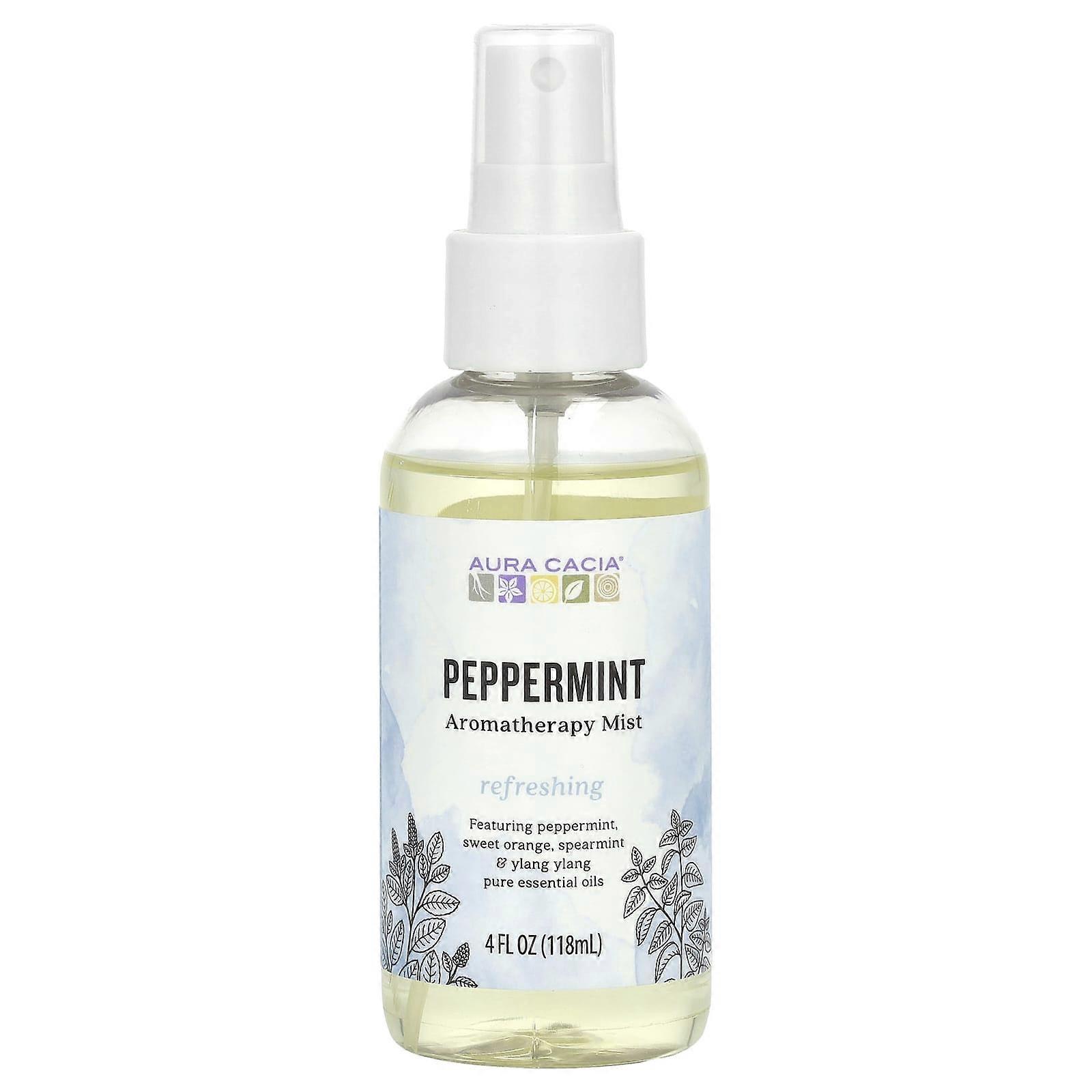 Aura Cacia, Aromatherapy Mist, Peppermint, 4 fl oz (118 ml), 3-Pack