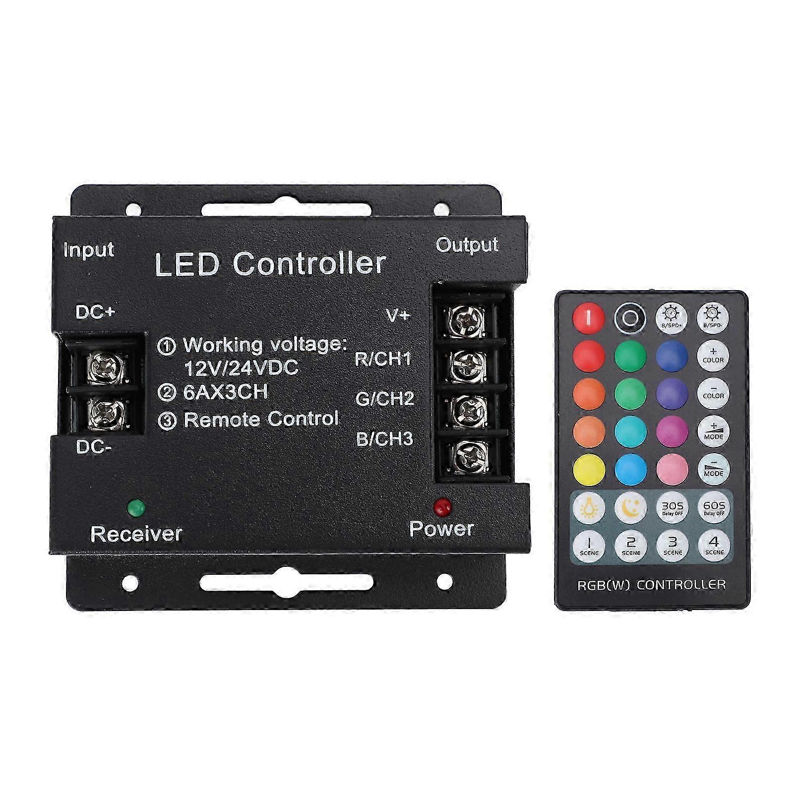 LED Lights Controller RF 28 Keys RGB Remote Controller with LED Light Strip Dimmer Iron Housing Memory Function