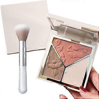 Blushers for Cheeks Make Up, Highlighter Palette 3-tone Blusher