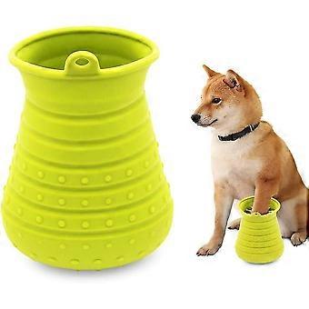 Dog Paw Cleaner, Portable Dog Cleaning Brush with Pet Paw Cleaner Towel (Green)