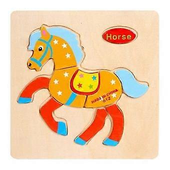 Baby Wooden Puzzle Toys compatible withToddlers Developing Jigsaw Early Educational Kids Toys compatible withChildren Game Cartoon Animal Gift 3 Years