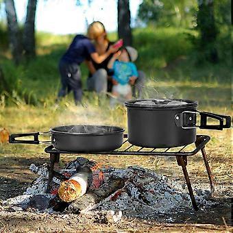 Outdoor Cookware Camping Cookware Set for Outdoor Use 1Set Black