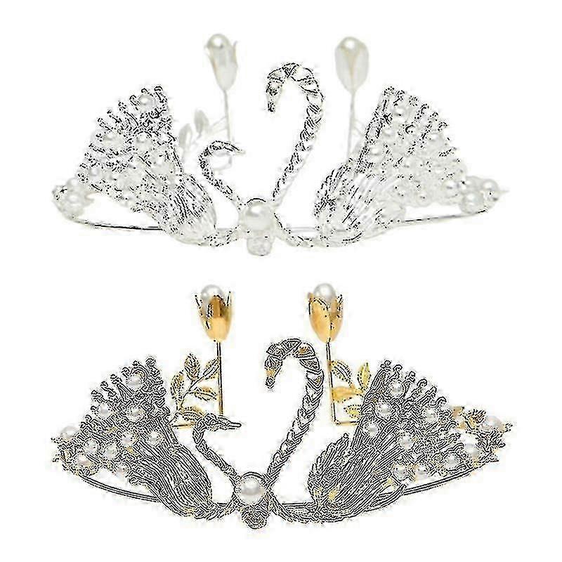 2026 2pcs Swan Cake Decor