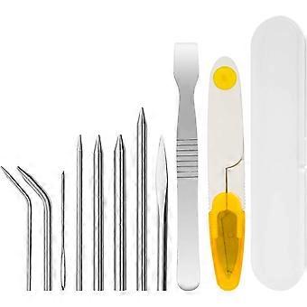 10 pièces d’aiguilles de couture de paracorde ensemble différentes tailles d’aiguilles de laçage de paracorde outils et accessoires en acier inoxydable pour bracelet et cuir