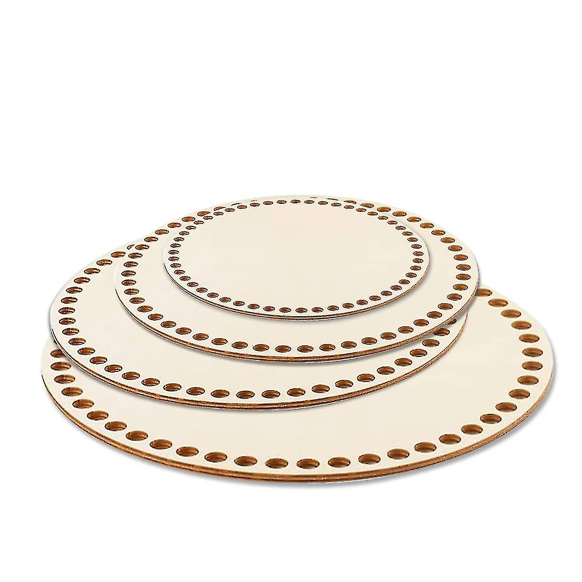 4pcs Round Wooden Base For Crochet Basket Diameter 10cm/15cm/20cm/25cm Circular Wood Base Wooden Basket Bottom