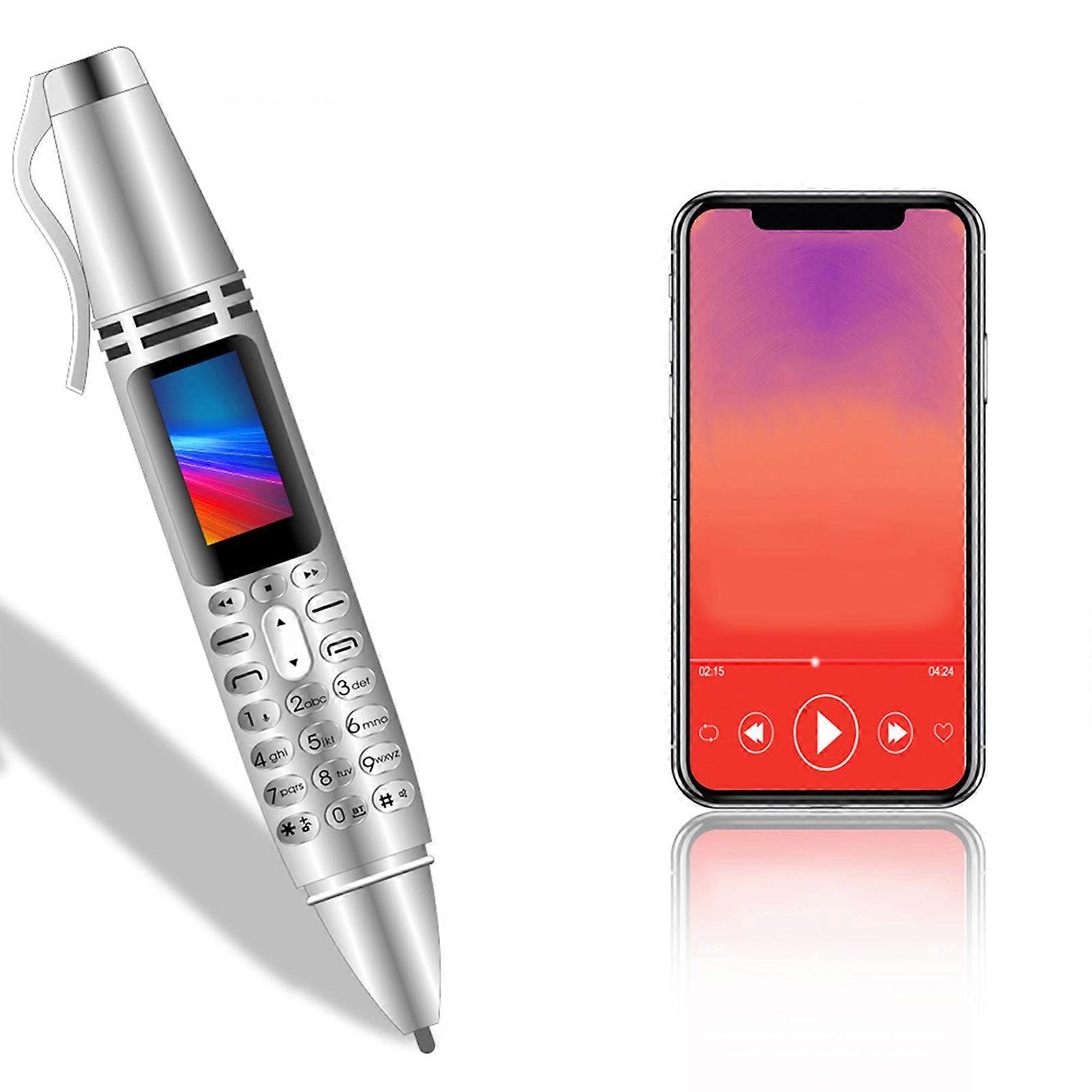 Silver Portable Mini Dialer Pen Shape for Mobile Calling 2Pcs Set
