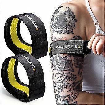 2 fasce elastiche antiscivolo per la limitazione del flusso sanguigno, adatte all'allenamento di forza di braccia e gambe.