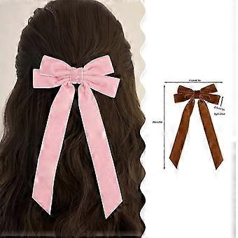 Duck Bill Clip Cheer Up Bowknot Hair Clips For Girl Solid Color Ribbon Velvet Bows Hairpins Hairgripe Boutique Hair Accessories 26-27