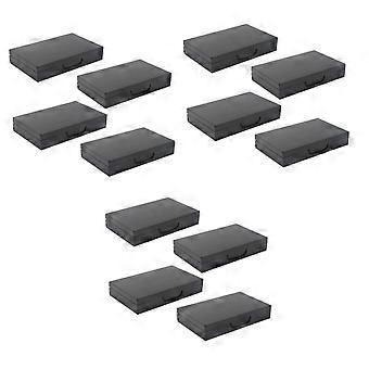 Empty Eyeshadow Palette with 12 Color Compartments, Lightweight Travel Makeup Organizer in Black