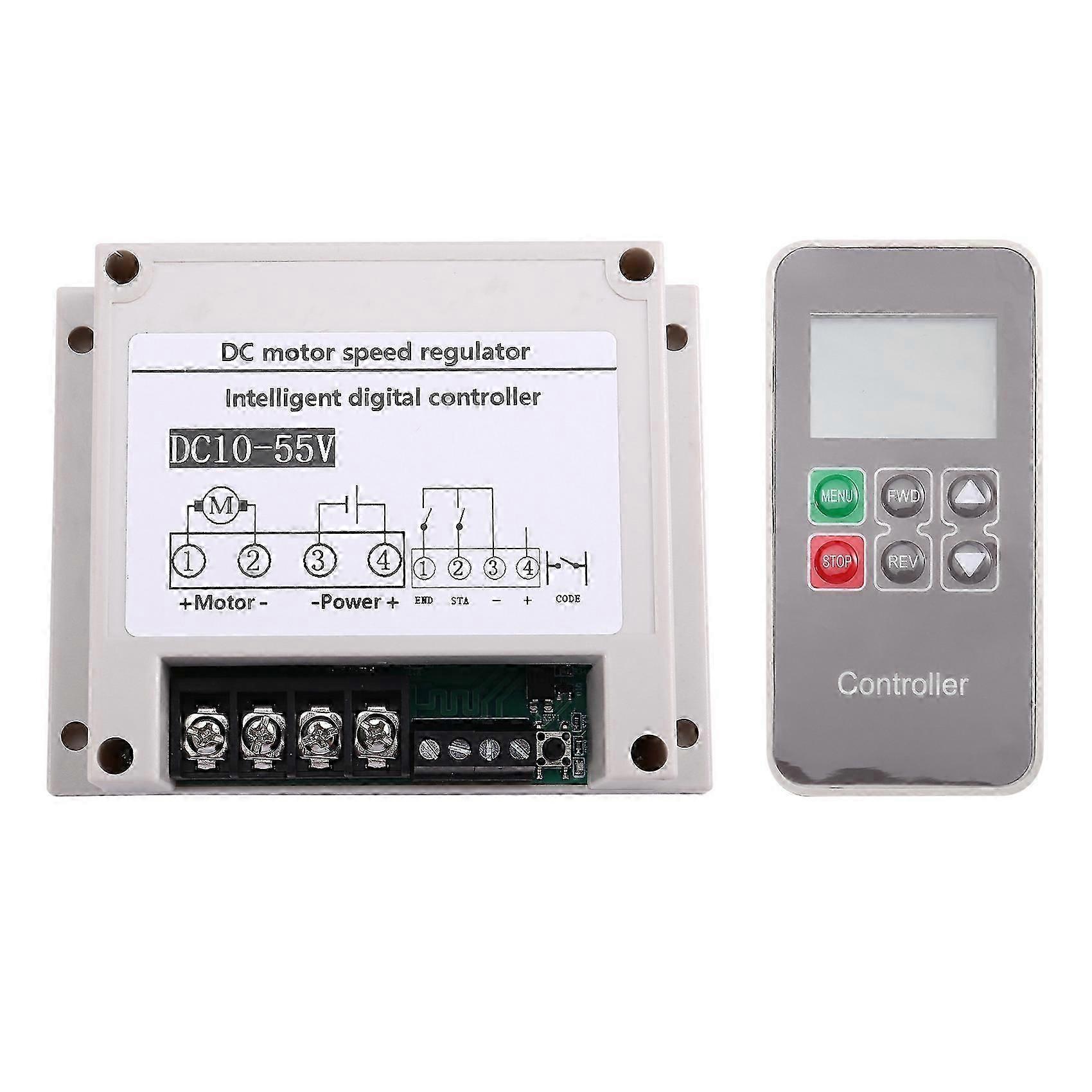 DC 10-55V 30A Brushed Motor Speed Controller with Voltage Current Display Remote Control Module for DIY