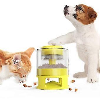 Leaky Feeder for Pet Dogs and Cats Funny Toys Slow Bite Food Dispenser for Cats and DogsYellow