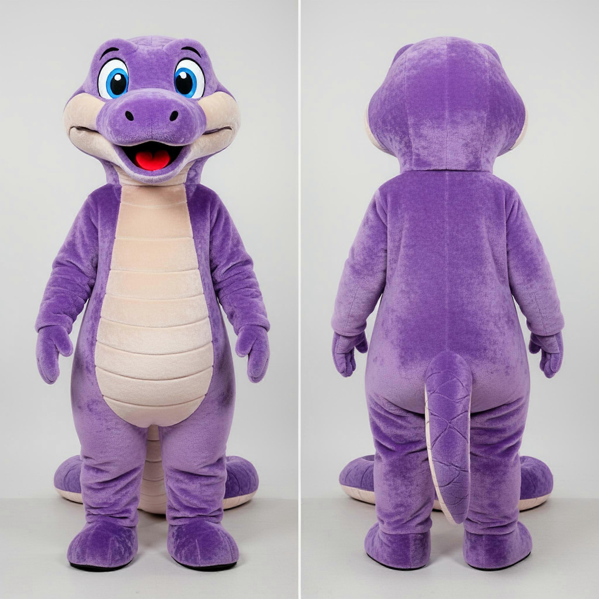 MASTICOT Lavender Cartoon Anaconda Mascot