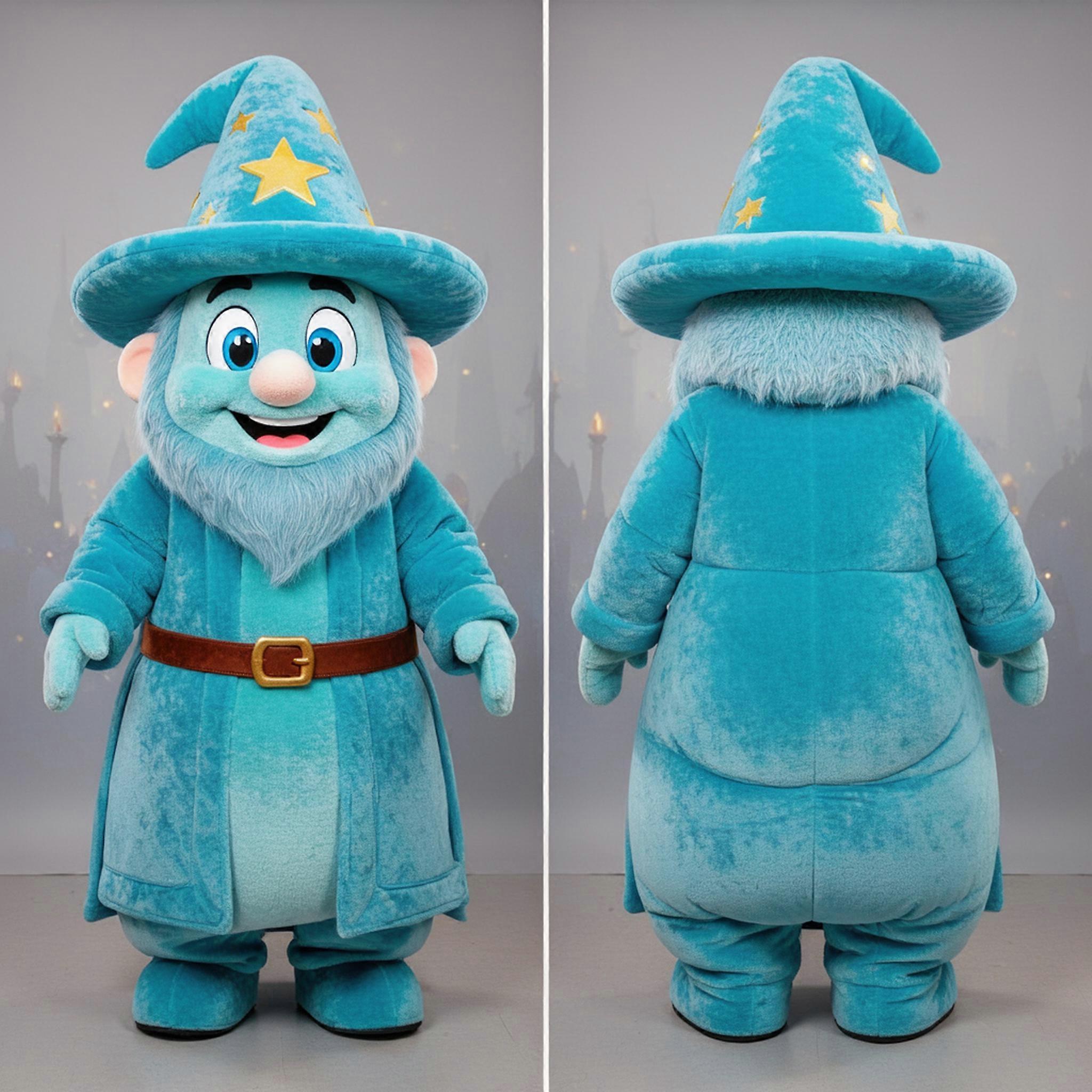 MASTICOT Cyan Enchanting Wizard Mascot
