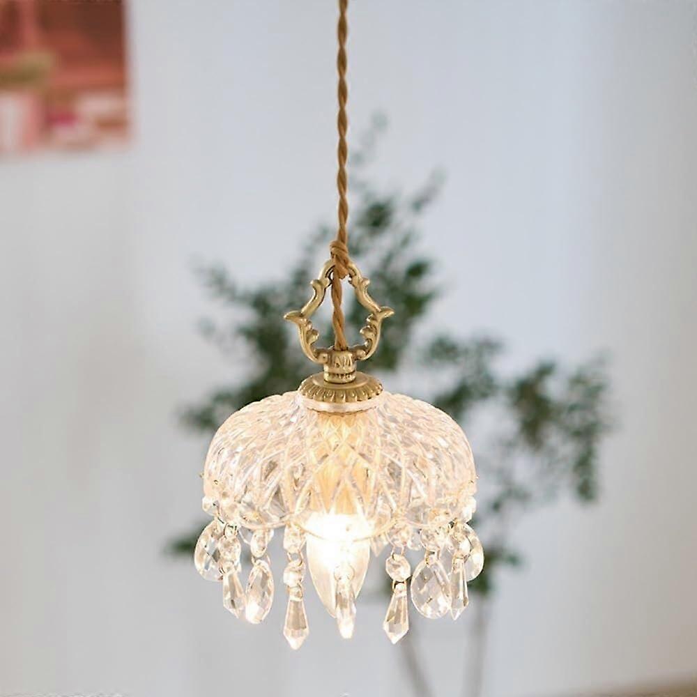 Glass Chandelier with Adjustable Length, Handcrafted, E26/E27 Socket, 90-260V