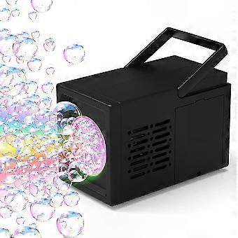 Máquina de burbujas eléctrica portátil para cumpleaños al aire libre, juguete totalmente automático, sin batería ni agua para burbujas.