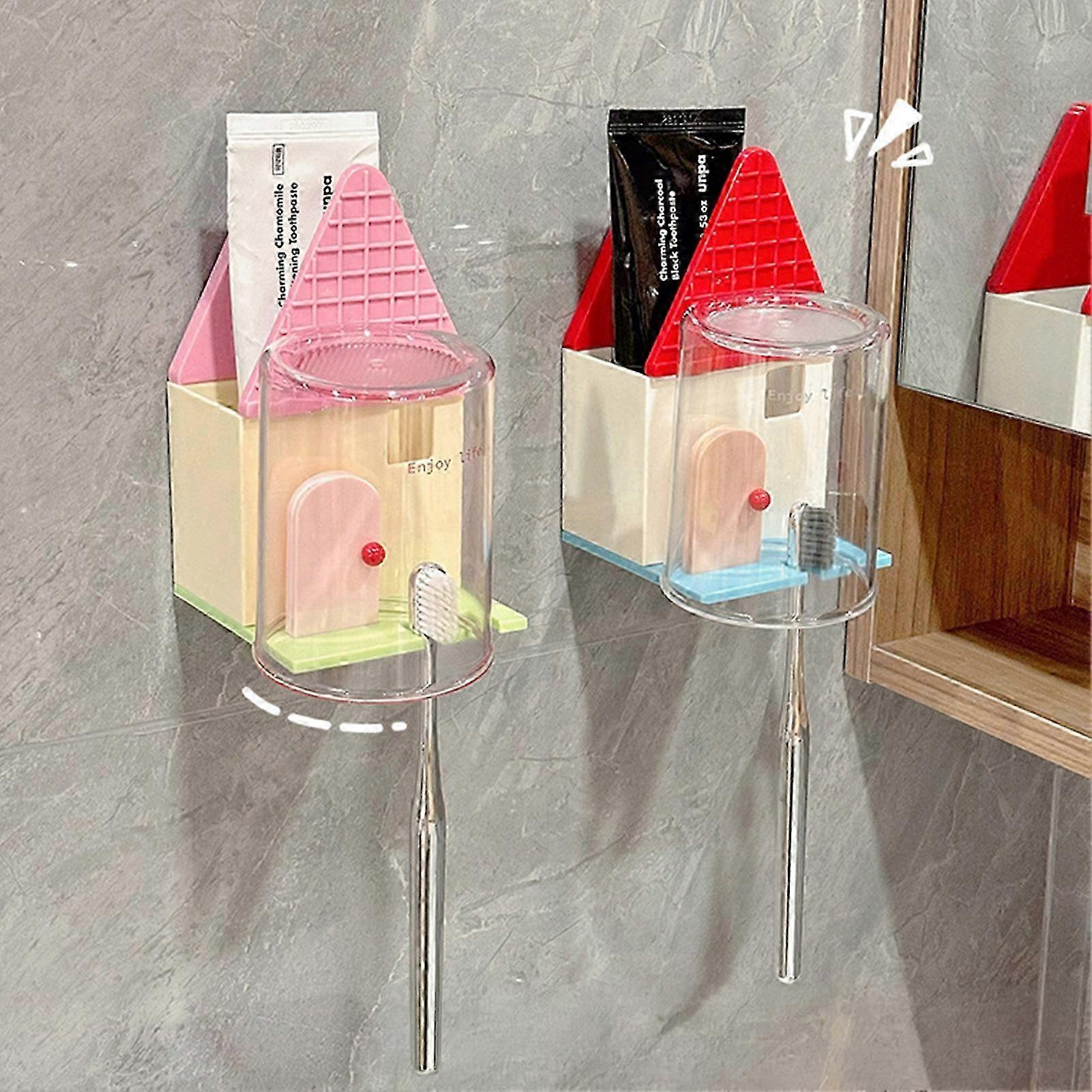 Adjustable Transparent Toothbrush Holder for Kitchen & Workplace Use