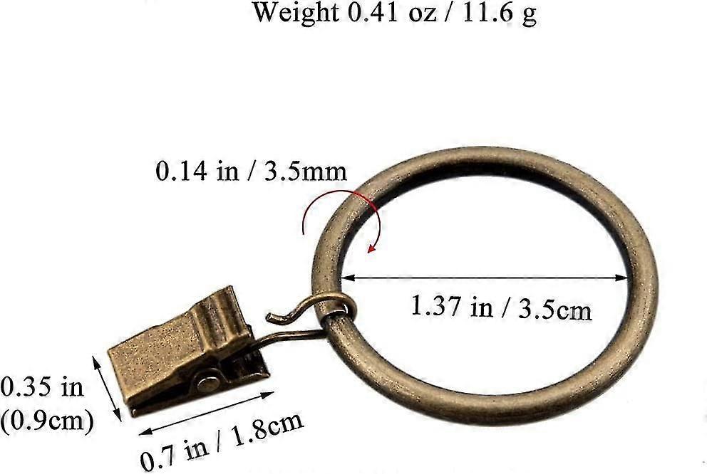 Silver Curtain Ring Clips With Hook, 30 Pack Rustproof Metal Drapery Ring/hanger