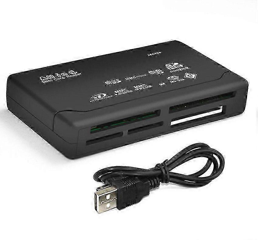 All-in-One USB Card Reader, Multi-function, Supports Multiple Memory Cards, USB 2.0