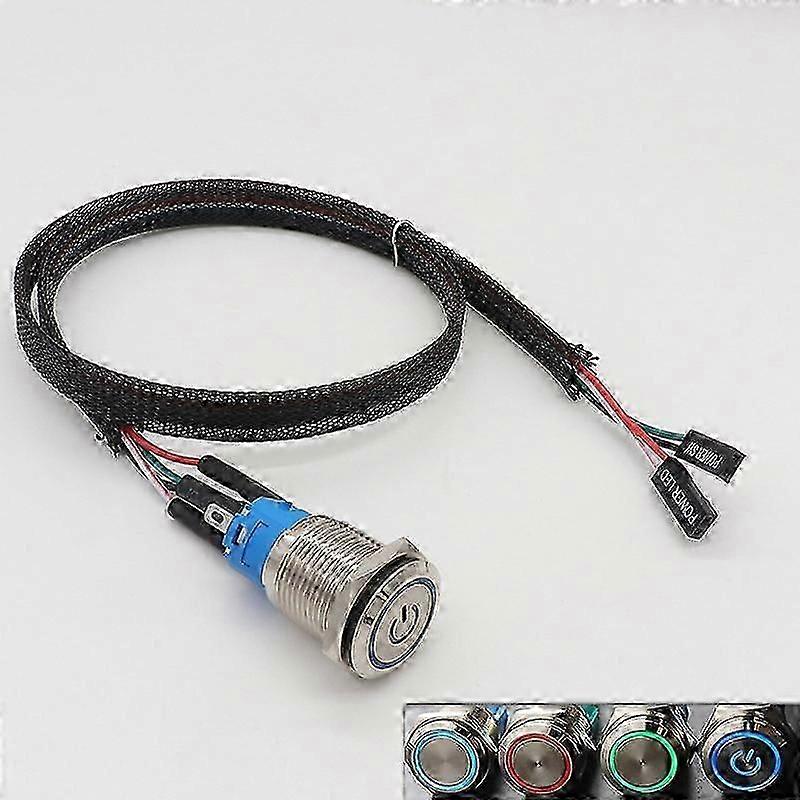 Pc Host Start Power Sw Button Switch Computer Reset Sw Button Switch With Cable