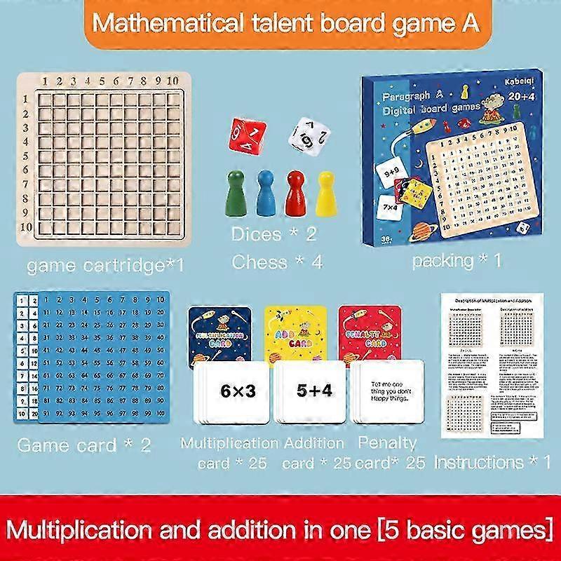 Classic Wooden 99 Multiplication Chart