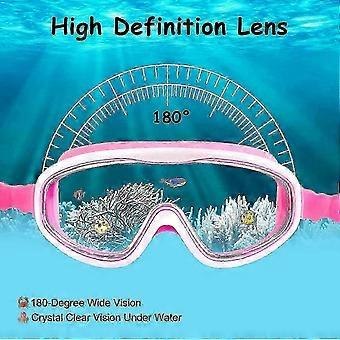 Kids Swim Goggles compatible with Age 3-15, 2 Pack Kids Goggles compatible with Swimming With Nose Cover, No Leaking, Anti-fog, Waterproof-Yvan