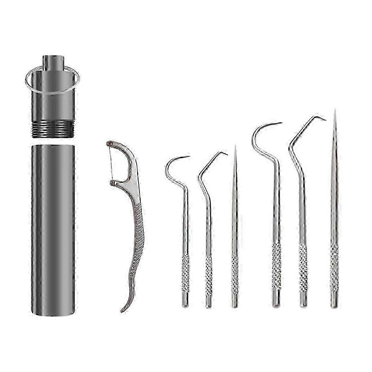 Portable Metal Toothpick with Floss