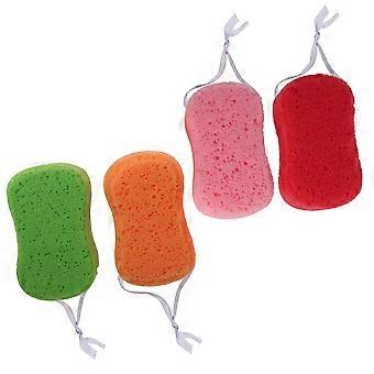 Assorted Color Bath Sponges for Cleaning Use Bathing Accessories 4Pcs