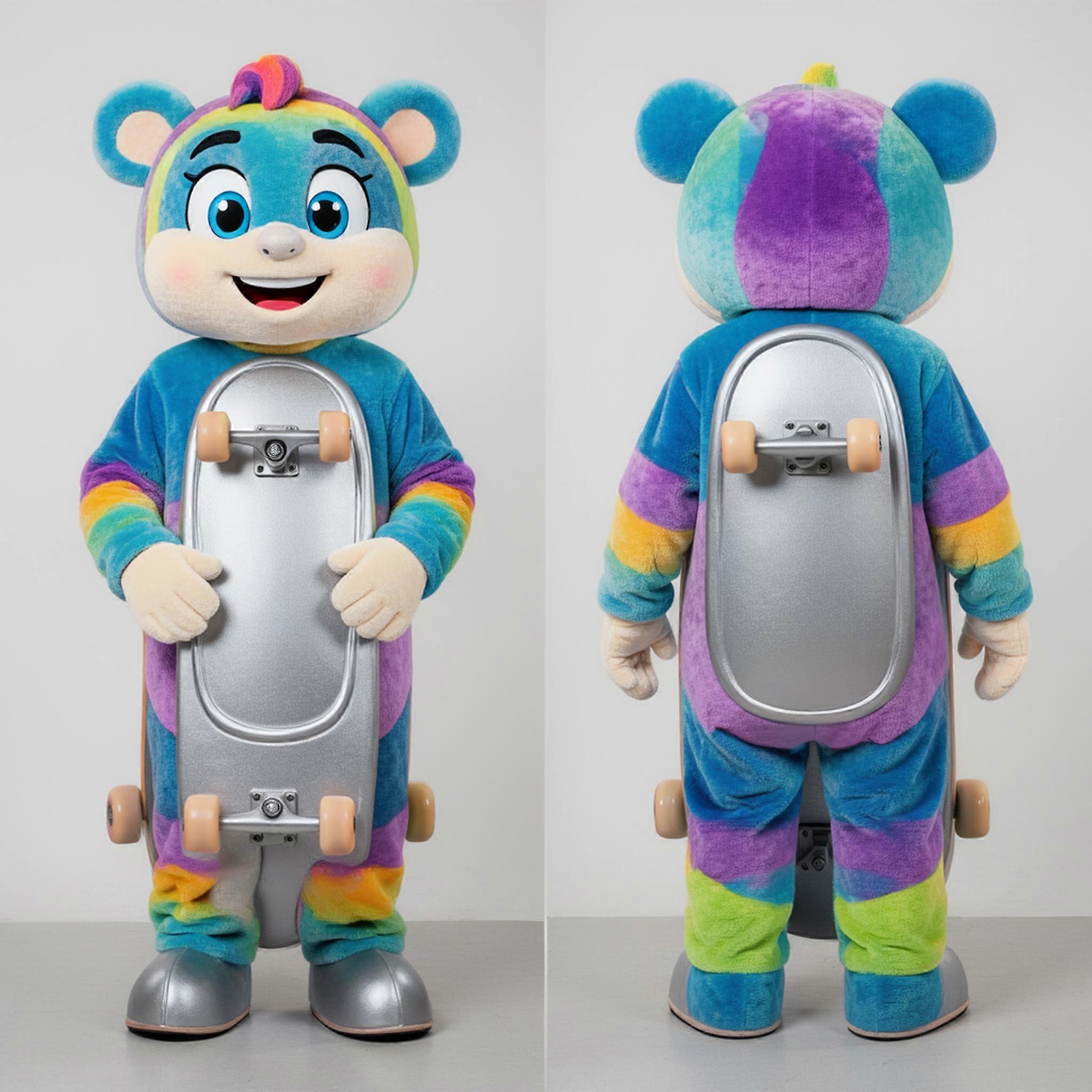 MASTICOT Teal Parka Silver Skateboard Mascot