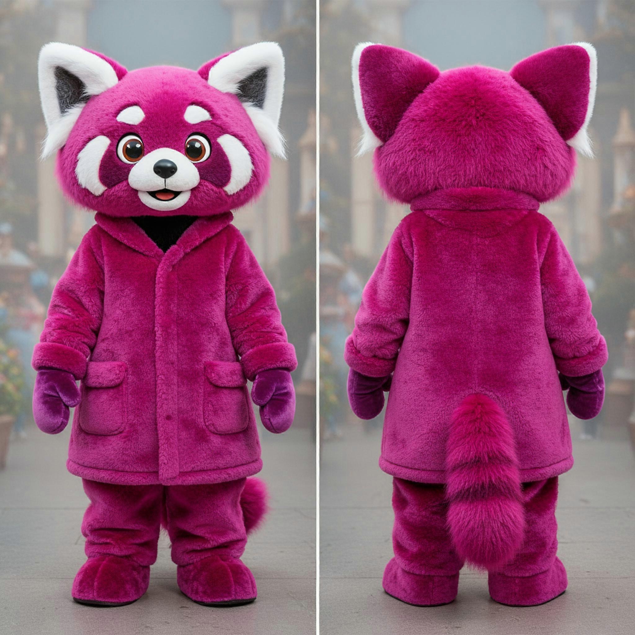 MASTICOT Magenta Red Plush Red Panda Mascot