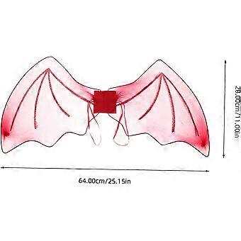 Halloween Bat Wing Costume Prop for Adults Lightweight Black Mesh Devil Wings with Straps Comfortable Bat Decoration for Party Performance and Cosplay