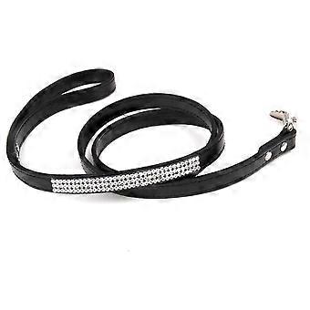 Pet Dog Leash Sparkling Rhinestone Design with Hanging Hook Comfortable Leather