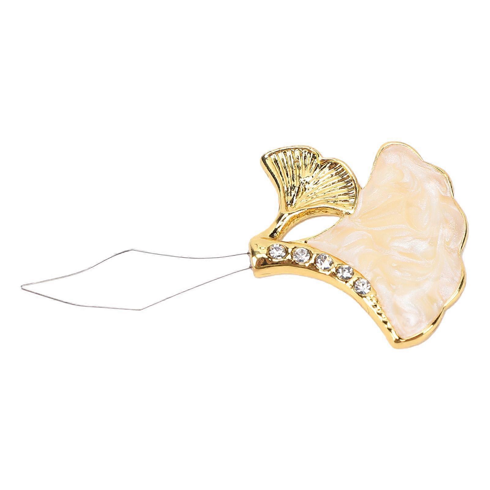 Needle Threader Ginkgo Leaf Shape Metal Quick Threading Device for Sewing Knitting Tool