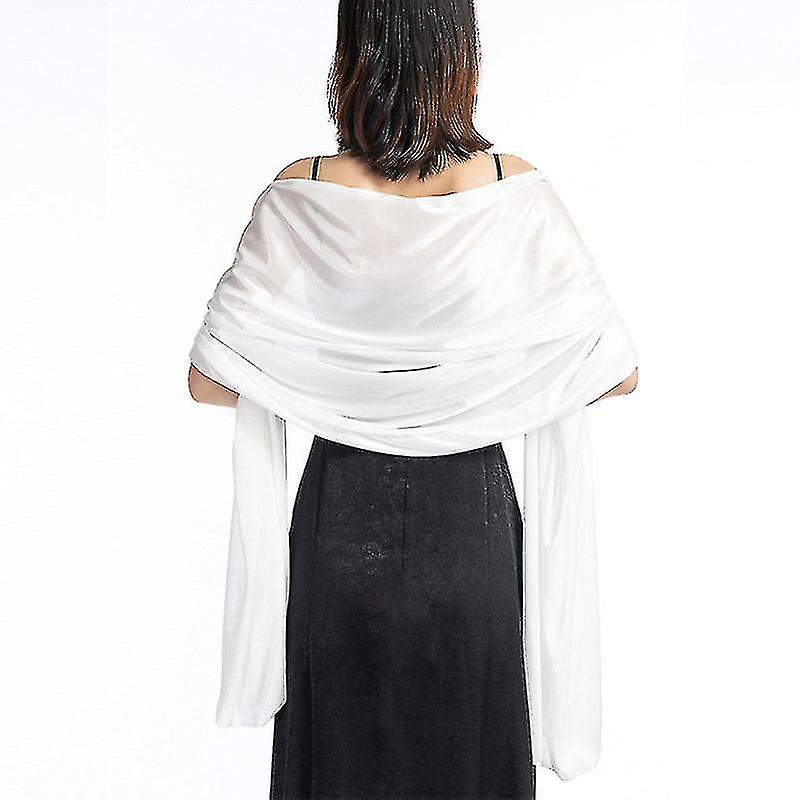 Shawls Dresses Evening Party Wrap Wedding Satin Pure Color Cape Shrugs Boleros -e