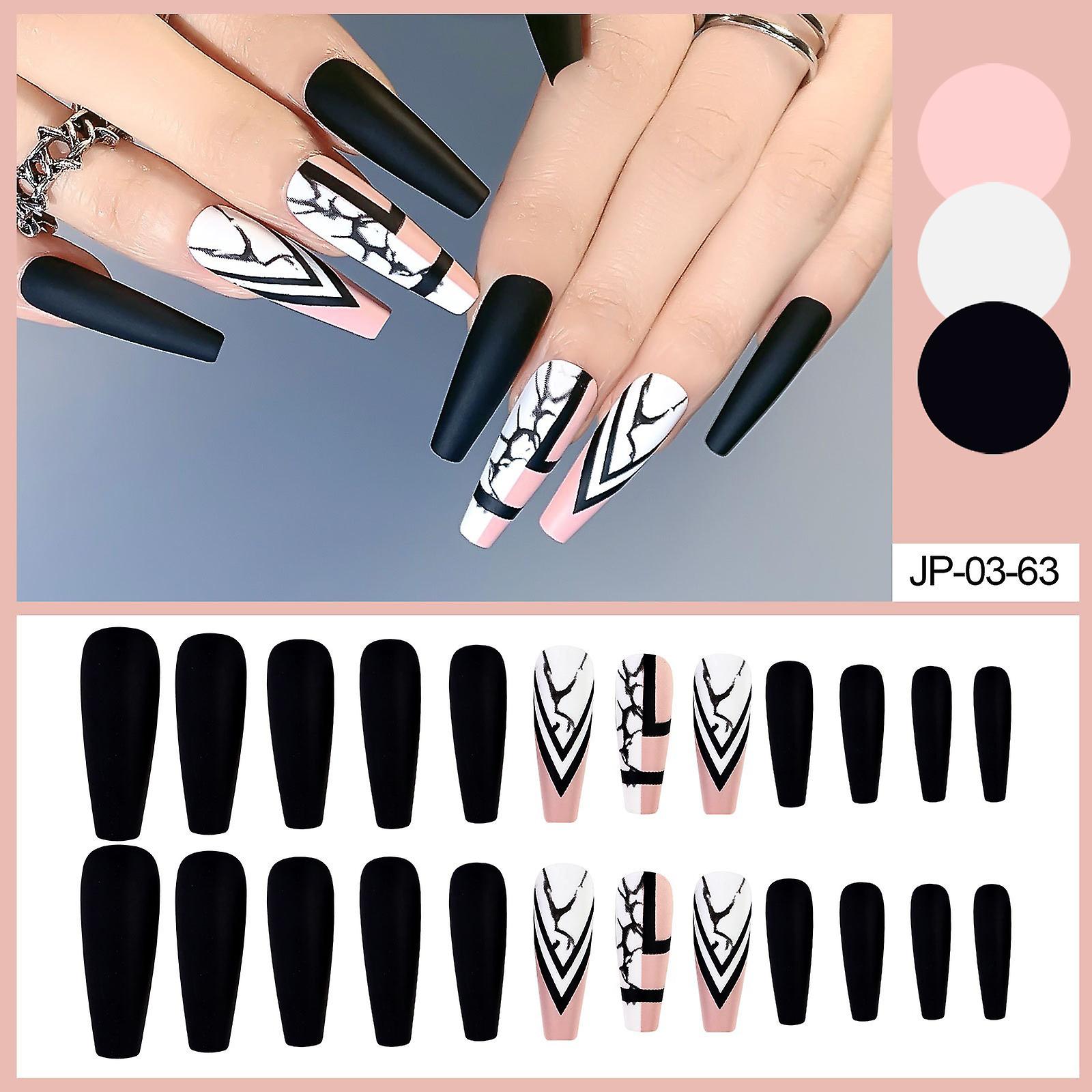 24pcs False Nails Graceful Nail Waterproof Scratch-resistant Fake Nails
