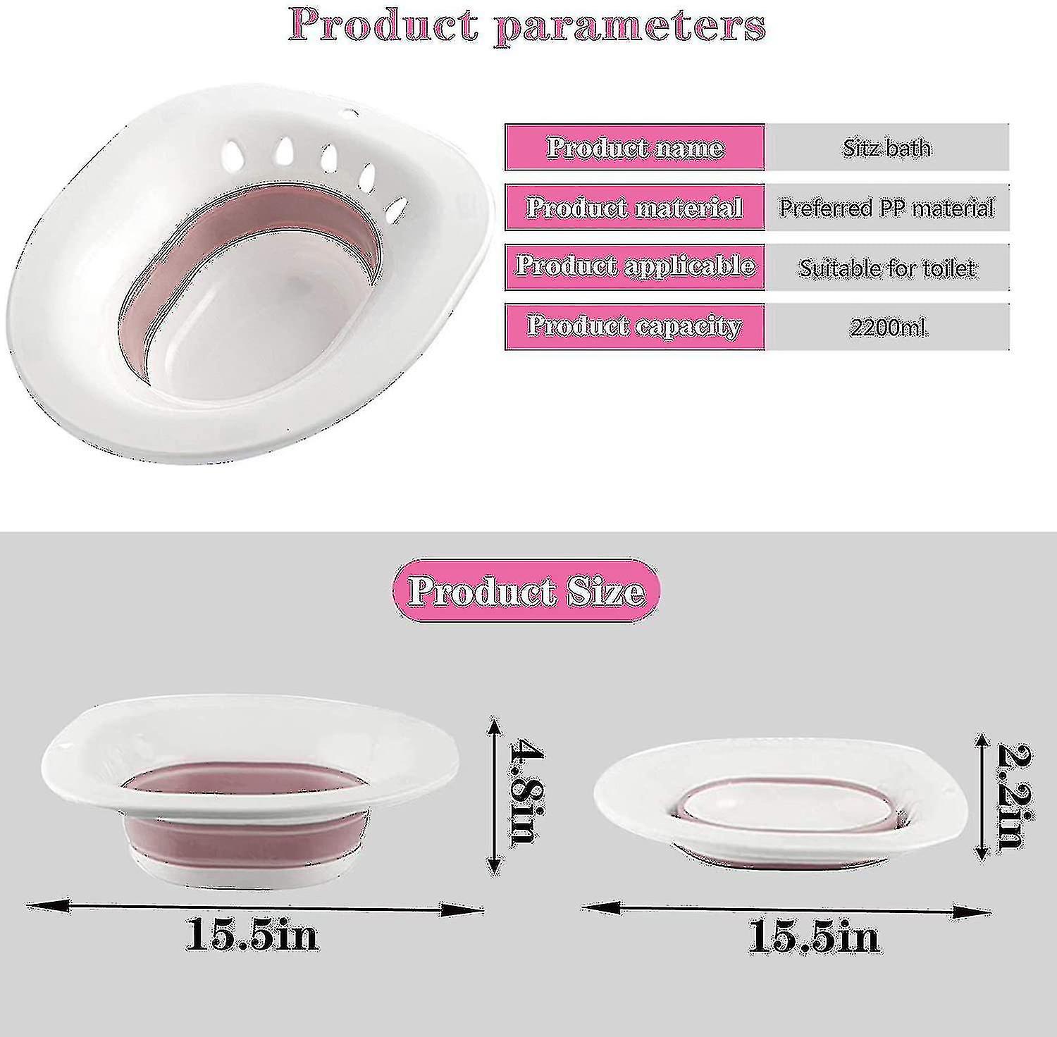 طوي المقعدة حمام للمرحاض ، مقعد سيتز حوض حمام للنساء الحوامل ، البواسير ، كبار السن ، يناسب المراحيض العالمية وكرسي كومود رمادي