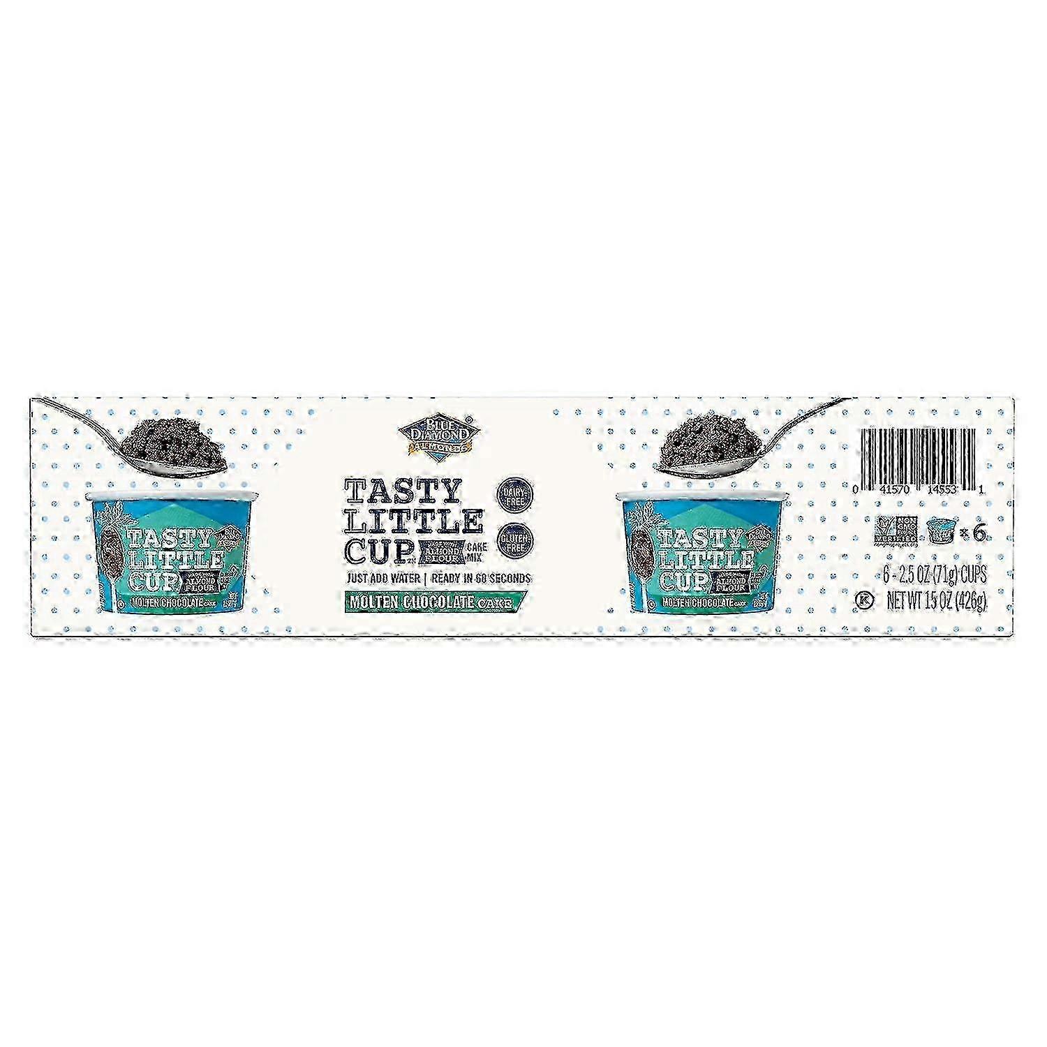 Blue Diamond Tasty Little Cup Pack, Molten Chocolate Cake, 6 Ea