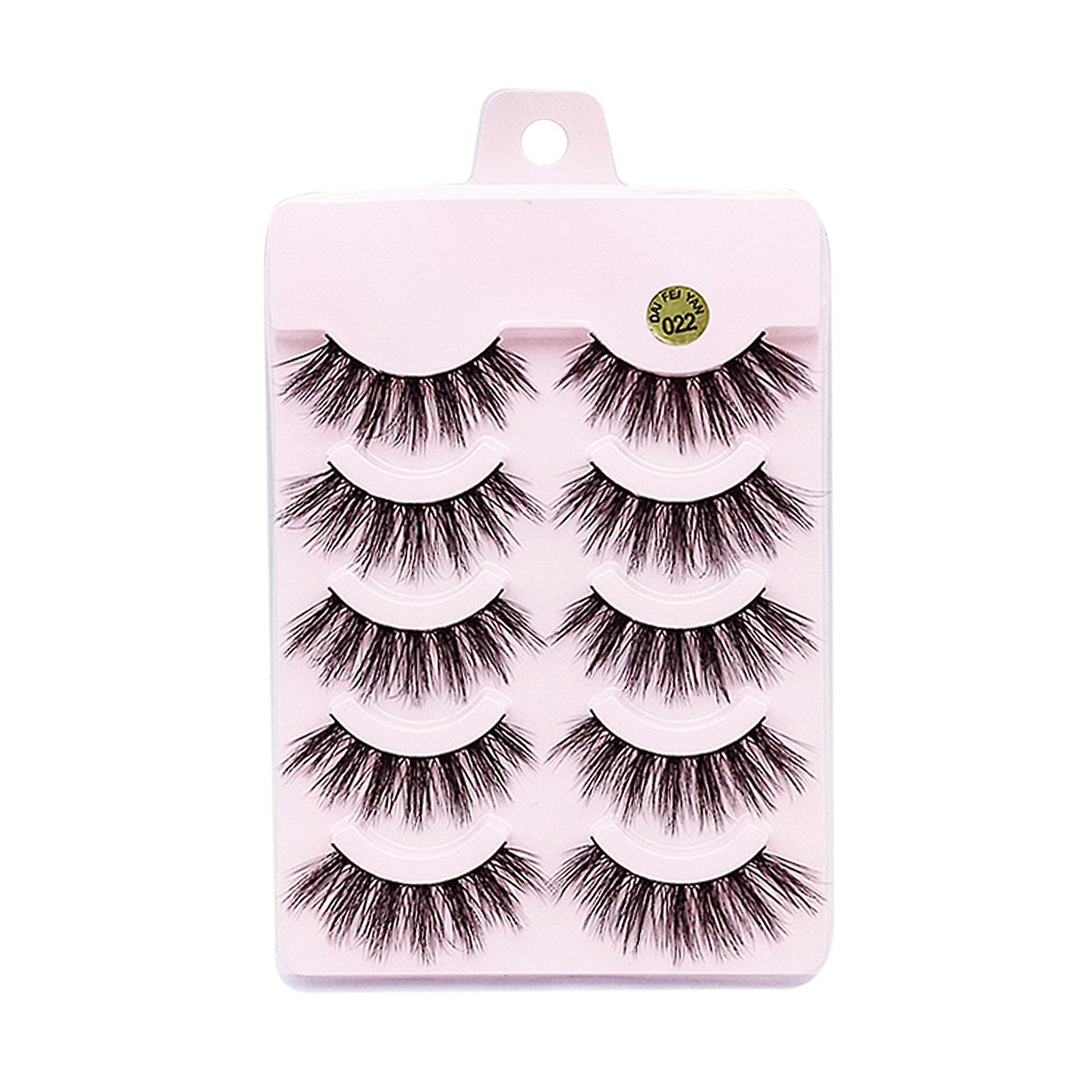 5 Pairs Thick False Eyelashes Diy Lashes Fluffy Effect Lightweight