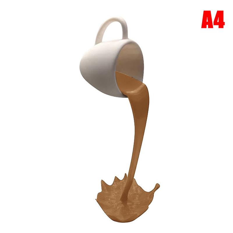 Floating Spilling Coffee Cup Sculpture Kitchen Decoration Spilling Magic Decor