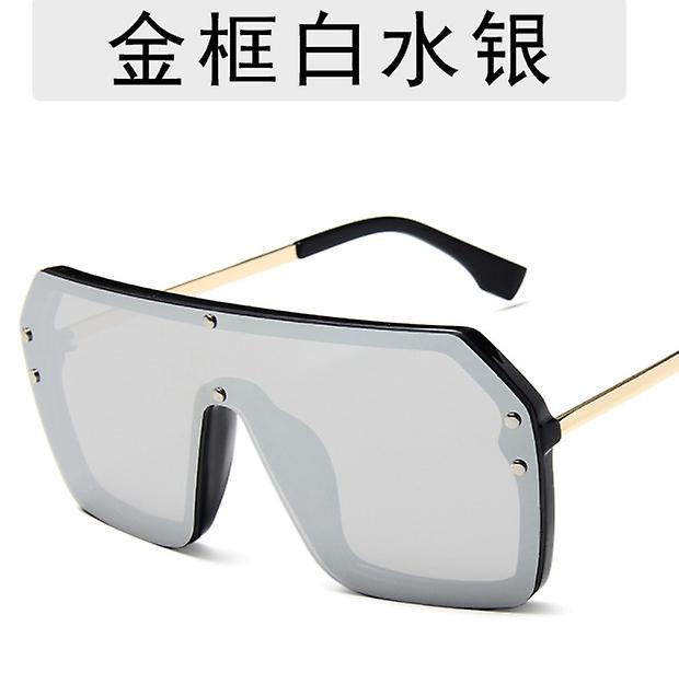 Summer Trend Men's And Women's New Design Fashion One-piece Large Frame Metal Sunglasses Ocean Lens Uv Protection Sunglasses