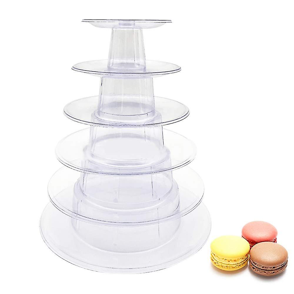 6 Tiers Macaron Tower Display Stand, Round Stackable Cookie Dessert Cake Rack Macaroon Carousel Cupcake Holder