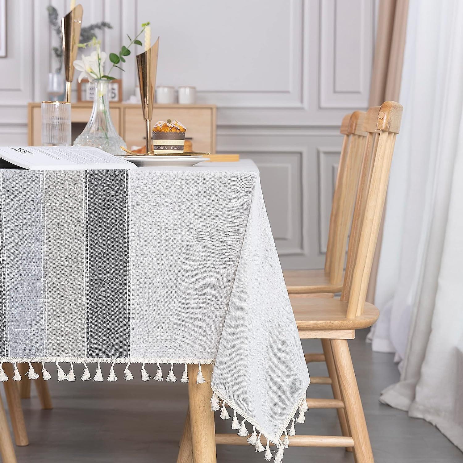 Gray Rectangular Tablecloth Stain Resistant Elegant Tablecloth Table Cloth Linen 140x180 cm Rectangle Tablecloth for Kitchen Table Decoration
