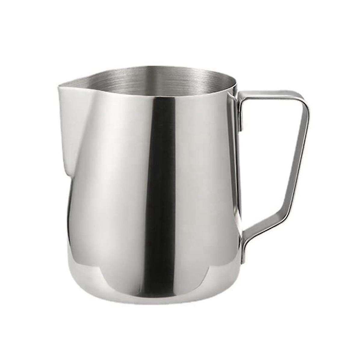 Milk Jug, 304 Stainless Steel Milk Cup Milk Frothing Pitcher Milk Pitcher for Making Latte Coffee A