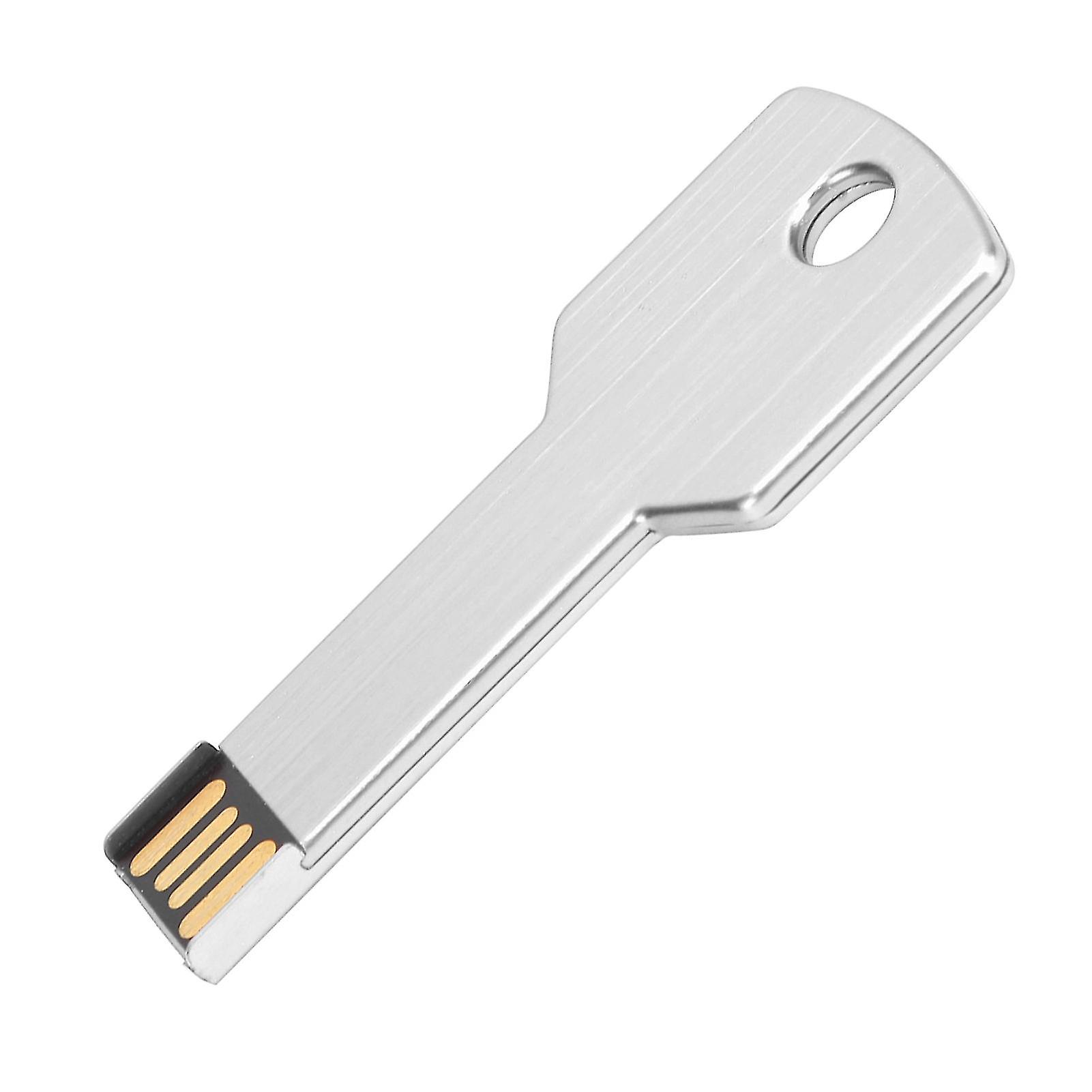 Key Shape USB Flash Drive USB Memory Disc USB Flash Drive for Computer Use Silver32GB