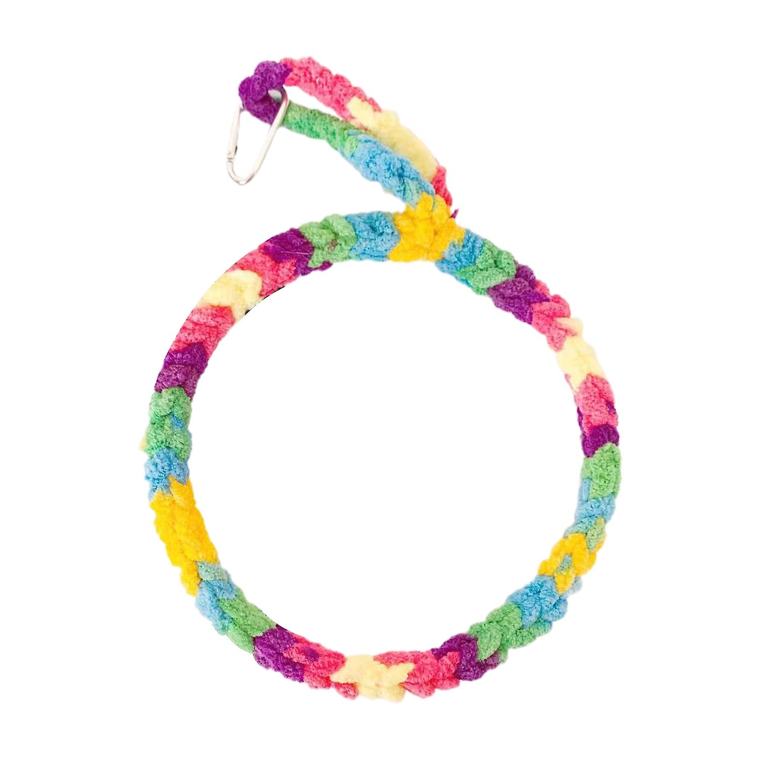 Parrot Ring Hand-woven Hook Design Relieve Boredom Plush Bird Parrot Cage Swing Toy Pet Supplies