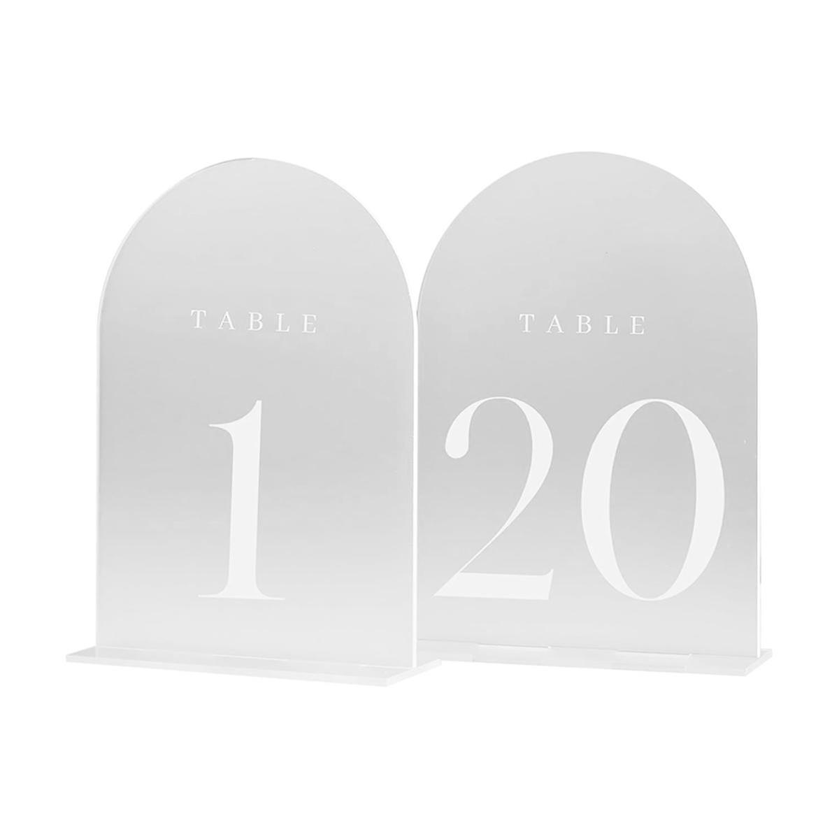Frosted Arch Table Numbers for Wedding, 20 Pack 5X7Inch Frosted Arch Acrylic Table Signs,Perfect fo